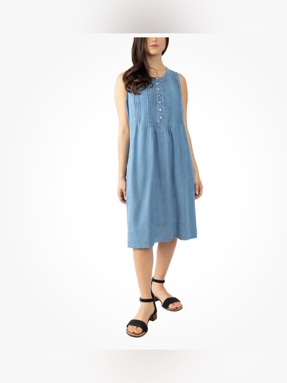 Coldwater Creek Women's Tencel Dress Blue